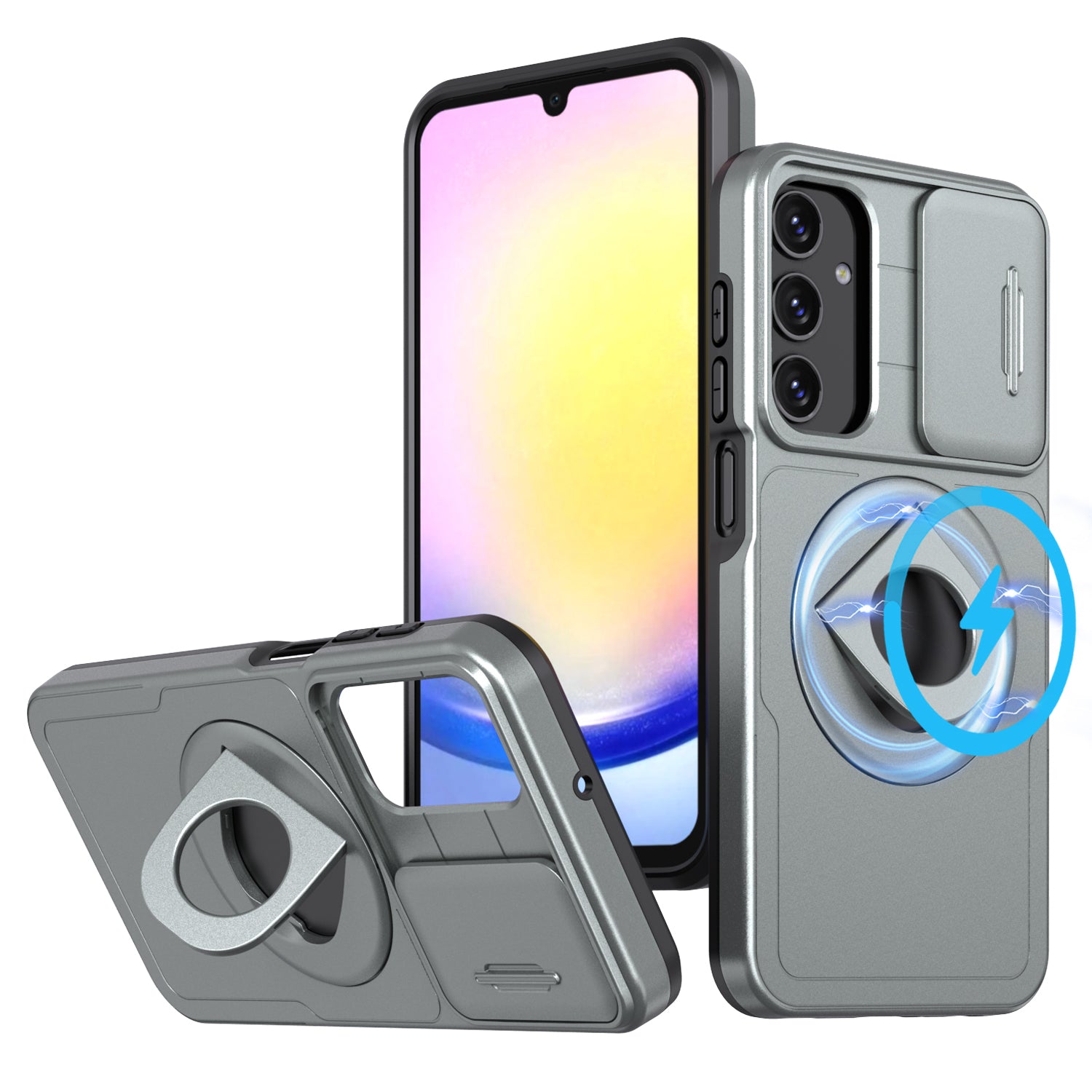 For Samsung Galaxy A05s 4G Case Built-in KickstandTPU+PC Phone Cover Slide Lens Protection For Samsung Galaxy A05s 4G Case Built-in KickstandTPU+PC Phone Cover Slide Lens Protection